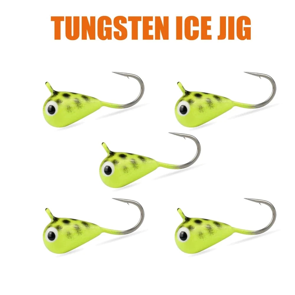 China China HP33 / 4.0mm MUUNN 5PCS Tungsten Ice Jigs Hayabusa Hook,2.7mm-6mm UV Glow Colorful Winter Fishing Hooks,Perch Crappie Bluegill Lure Tackel,