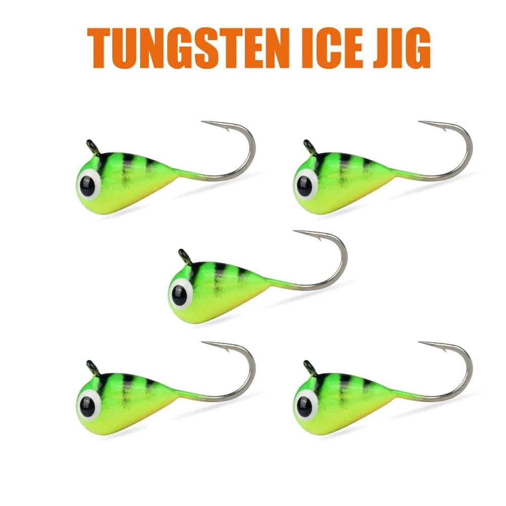 China China HP45 / 5.0mm MUUNN 5PCS Tungsten Ice Jigs Hayabusa Hook,2.7mm-6mm UV Glow Colorful Winter Fishing Hooks,Perch Crappie Bluegill Lure Tackel,