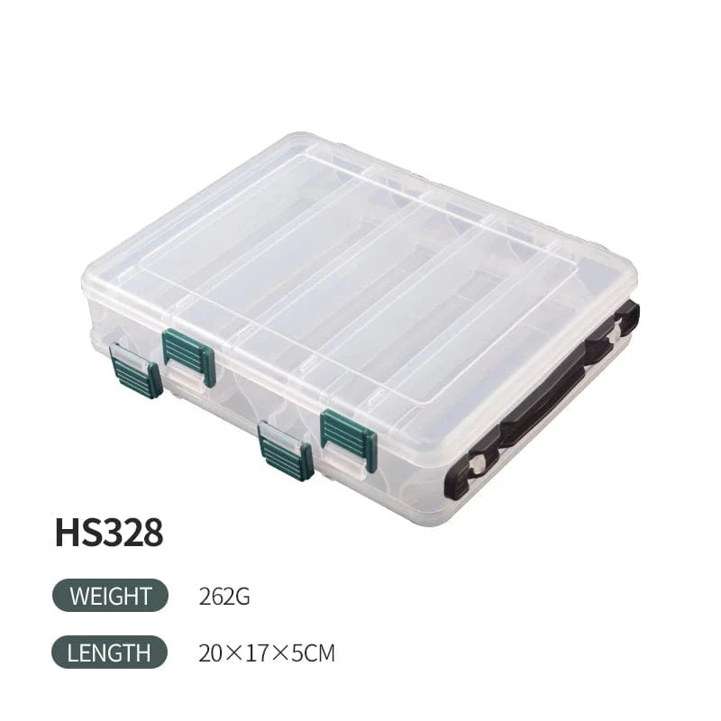 China China HS328 TAIYU Double Sided 14/10 Compartment Fishing Tackle Box For Sea Fishing Lure Bait Hook Accessories extra-large space Storage Box