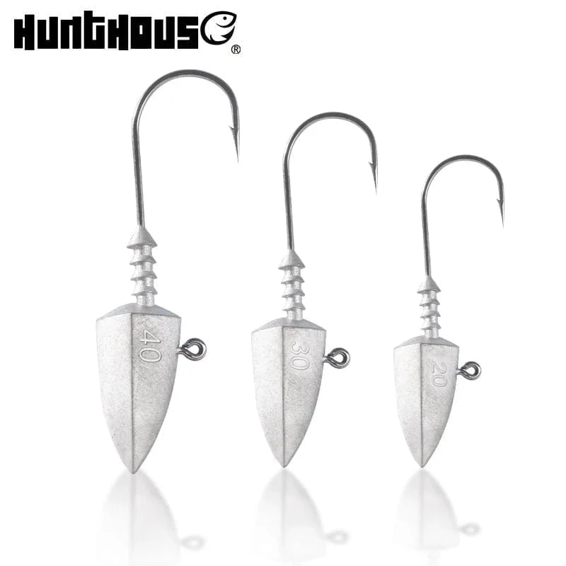 China China Hunthouse fishing hooks jig head 20g 30g 40g 3 pcs/pack  fishing tackle equiped with soft lure peche 2020 new lw313