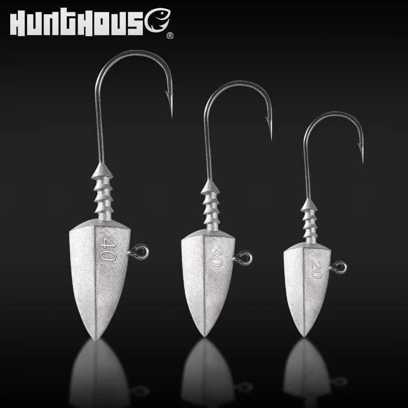 China China Hunthouse fishing hooks jig head 20g 30g 40g 3 pcs/pack  fishing tackle equiped with soft lure peche 2020 new lw313