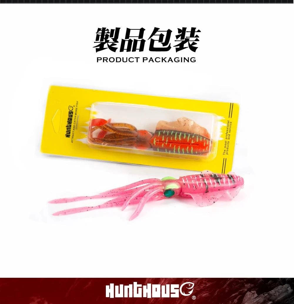 China China Hunthouse Fishing Soft Swim Squid Lure Jig Swimbait Luminous/UV 150mm/16g Wobbler For Cuttlefish Trolling Sea Spinner Bait