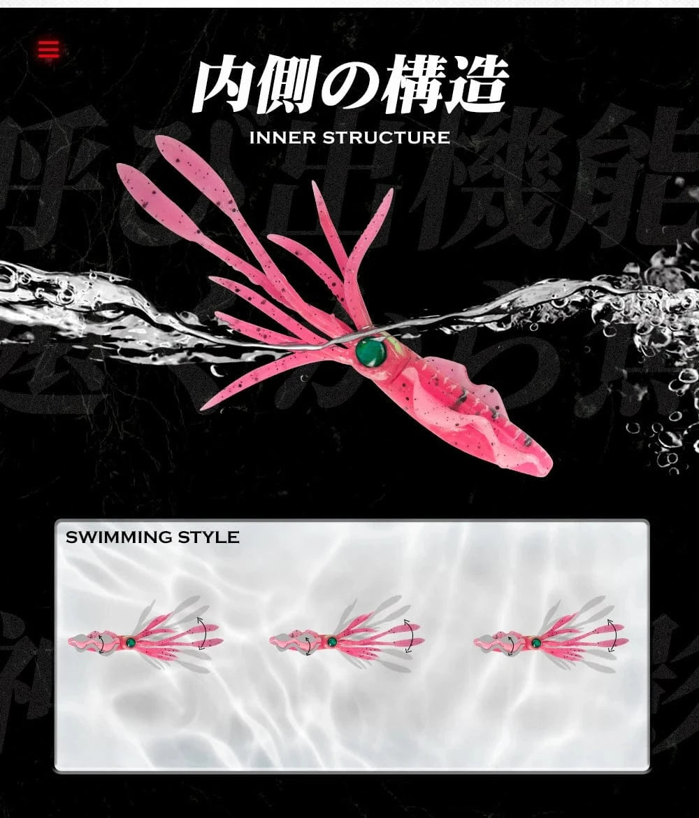 China China Hunthouse Fishing Soft Swim Squid Lure Jig Swimbait Luminous/UV 150mm/16g Wobbler For Cuttlefish Trolling Sea Spinner Bait