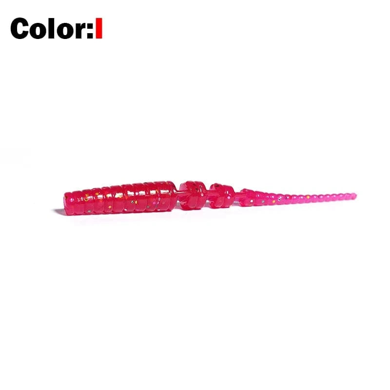 China China I / 52mm-35pcs OUTKIT 4cm 5cm Fishing Soft Worm Lures Pin Tail Ice Fishing Bait Soft Polaris Sinking Lure Pesca Cheap Silicone Fishing Tackle