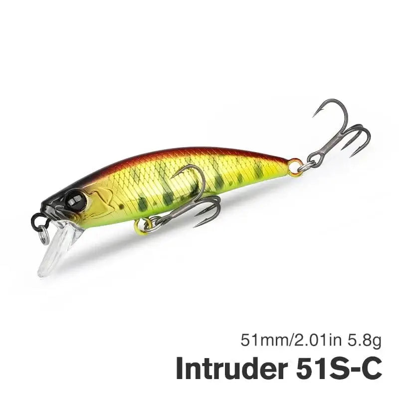 China China Intruder 51S-C / 51mm 2.0in 5.8g TSURINOYA Bait Finesse Fishing Lure Intruder 51S Sinking Minnow Jerkbait 51mm 5.8g Super-Slide Hooks Trout Ajing Game Hard Bait