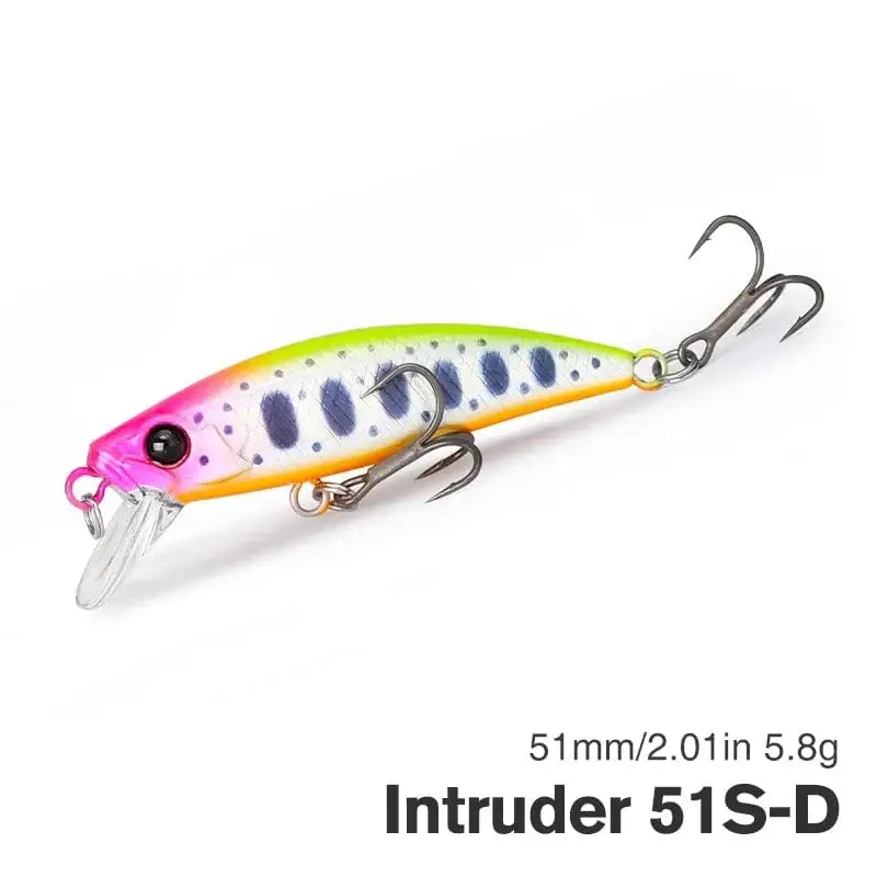China China Intruder 51S-D / 51mm 2.0in 5.8g TSURINOYA Bait Finesse Fishing Lure Intruder 51S Sinking Minnow Jerkbait 51mm 5.8g Super-Slide Hooks Trout Ajing Game Hard Bait
