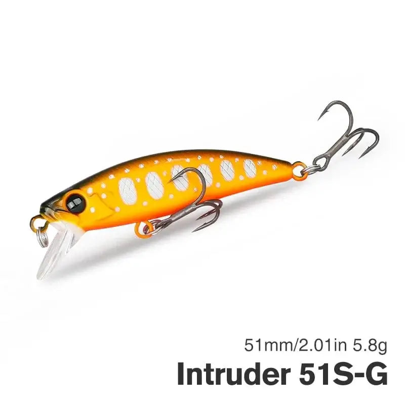 China China Intruder 51S-G / 51mm 2.0in 5.8g TSURINOYA Bait Finesse Fishing Lure Intruder 51S Sinking Minnow Jerkbait 51mm 5.8g Super-Slide Hooks Trout Ajing Game Hard Bait