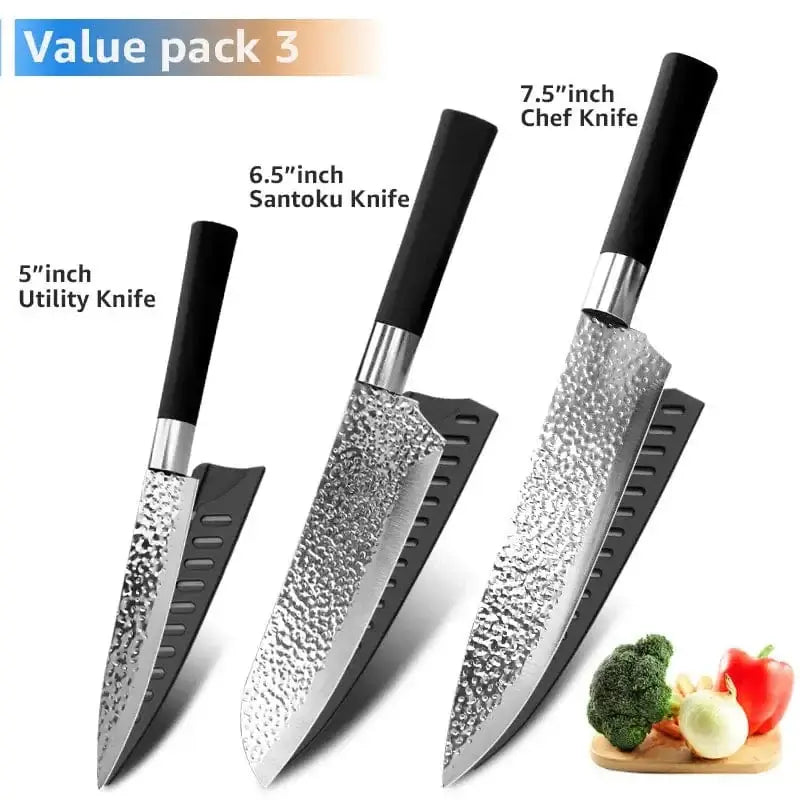 China China J / Russian Federation Chef knives 6 Set Professional Japanese Kitchen knives High Carban  stainless steel Meat Cleaver Fruit Paring knife Chef Knife
