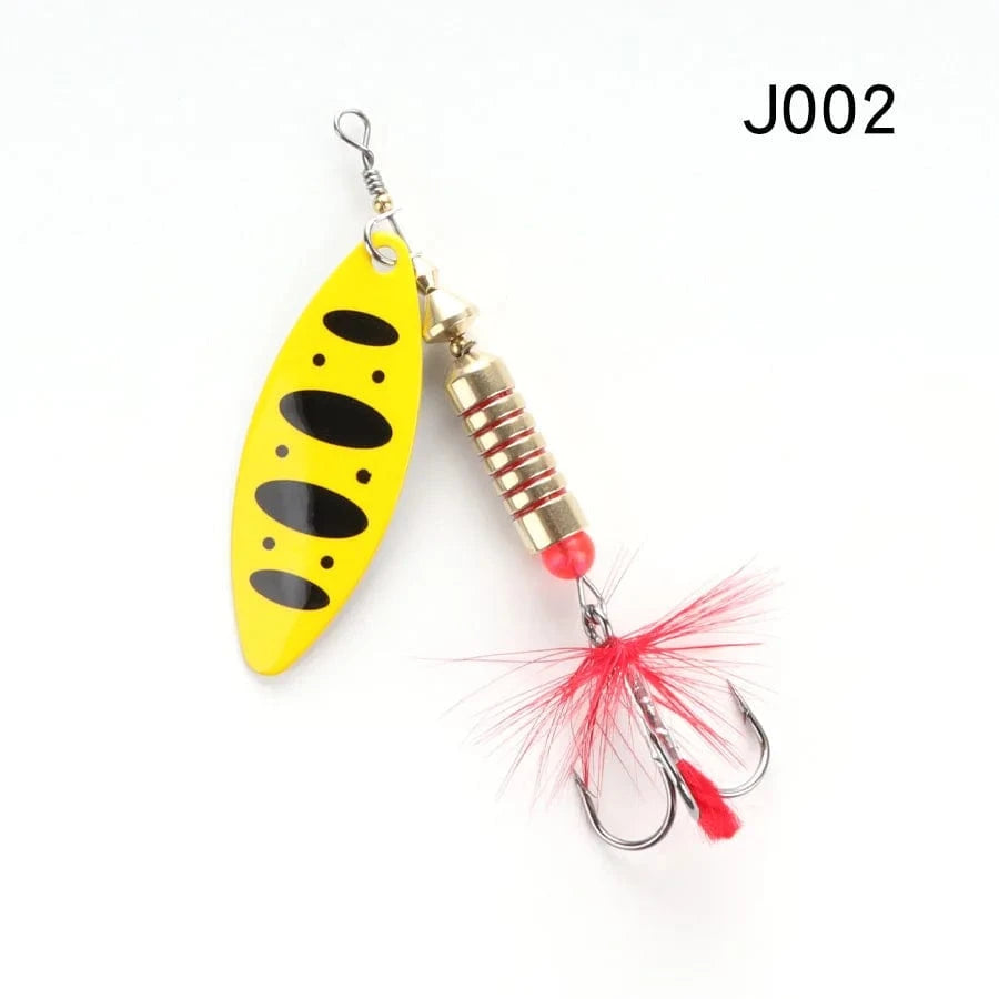 China China J002 / 10g W.P.E New Spinner Lure 4pcs/lot 22 color 6.5g/10g/13.5g Hard Lure Spoon Fishing Lure with Treble Hook Metal Fishing Tackle Pesca