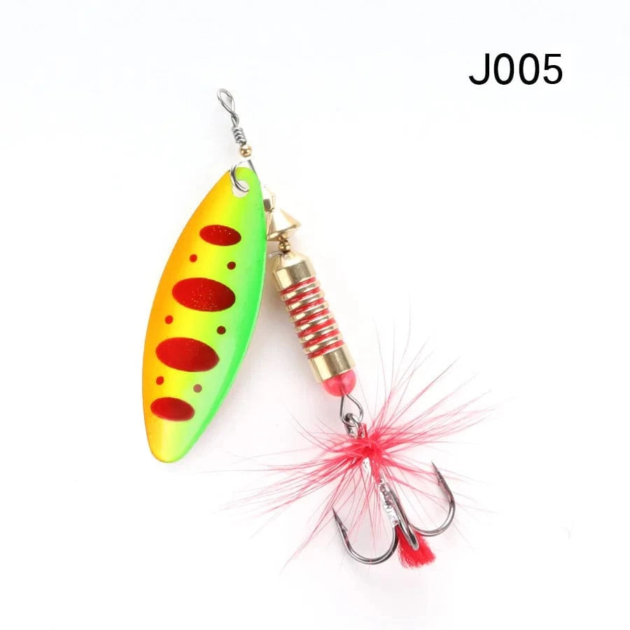 China China J005 / 10g W.P.E New Spinner Lure 4pcs/lot 22 color 6.5g/10g/13.5g Hard Lure Spoon Fishing Lure with Treble Hook Metal Fishing Tackle Pesca
