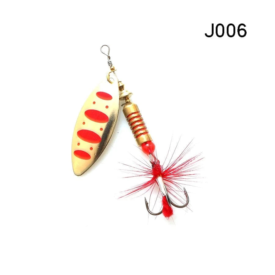 China China J006 / 13.5g W.P.E New Spinner Lure 4pcs/lot 22 color 6.5g/10g/13.5g Hard Lure Spoon Fishing Lure with Treble Hook Metal Fishing Tackle Pesca