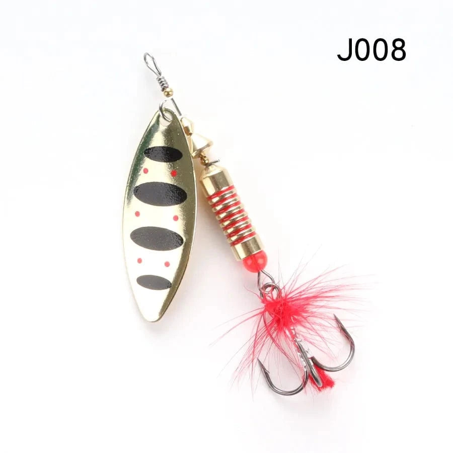 China China J008 / 13.5g W.P.E New Spinner Lure 4pcs/lot 22 color 6.5g/10g/13.5g Hard Lure Spoon Fishing Lure with Treble Hook Metal Fishing Tackle Pesca