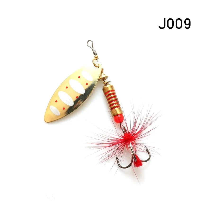 China China J009 / 10g W.P.E New Spinner Lure 4pcs/lot 22 color 6.5g/10g/13.5g Hard Lure Spoon Fishing Lure with Treble Hook Metal Fishing Tackle Pesca