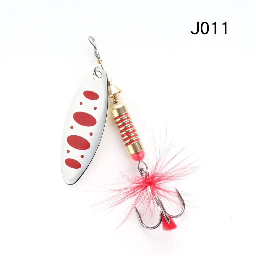 China China J011 / 6.5g W.P.E New Spinner Lure 4pcs/lot 22 color 6.5g/10g/13.5g Hard Lure Spoon Fishing Lure with Treble Hook Metal Fishing Tackle Pesca
