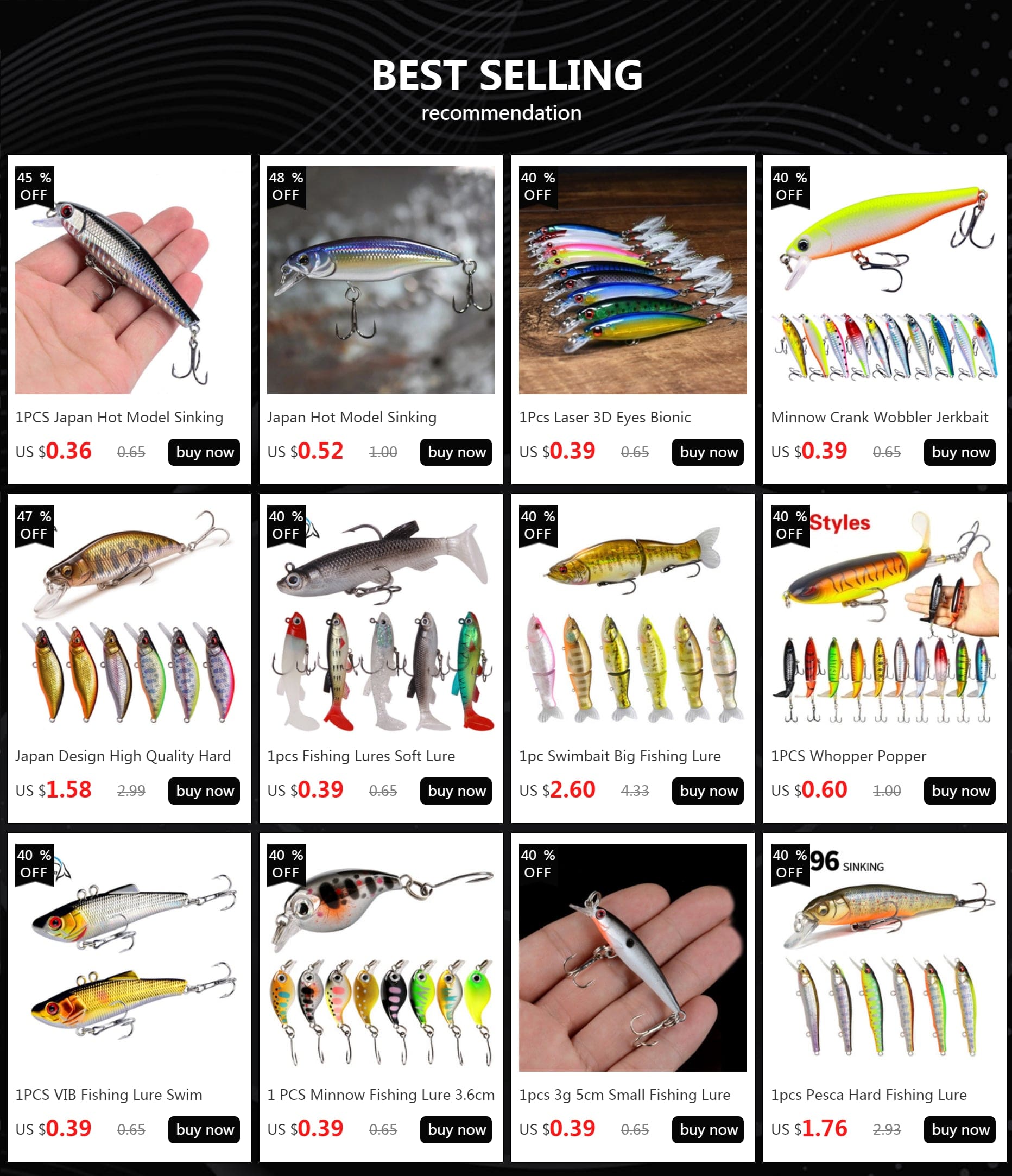 China China Japan Hot Model Sinking Minnow Fishing Lures 52mm 4.5g Jerkbait Bass Pike Carkbait Wobblers Swimbait Professional Hard Bait