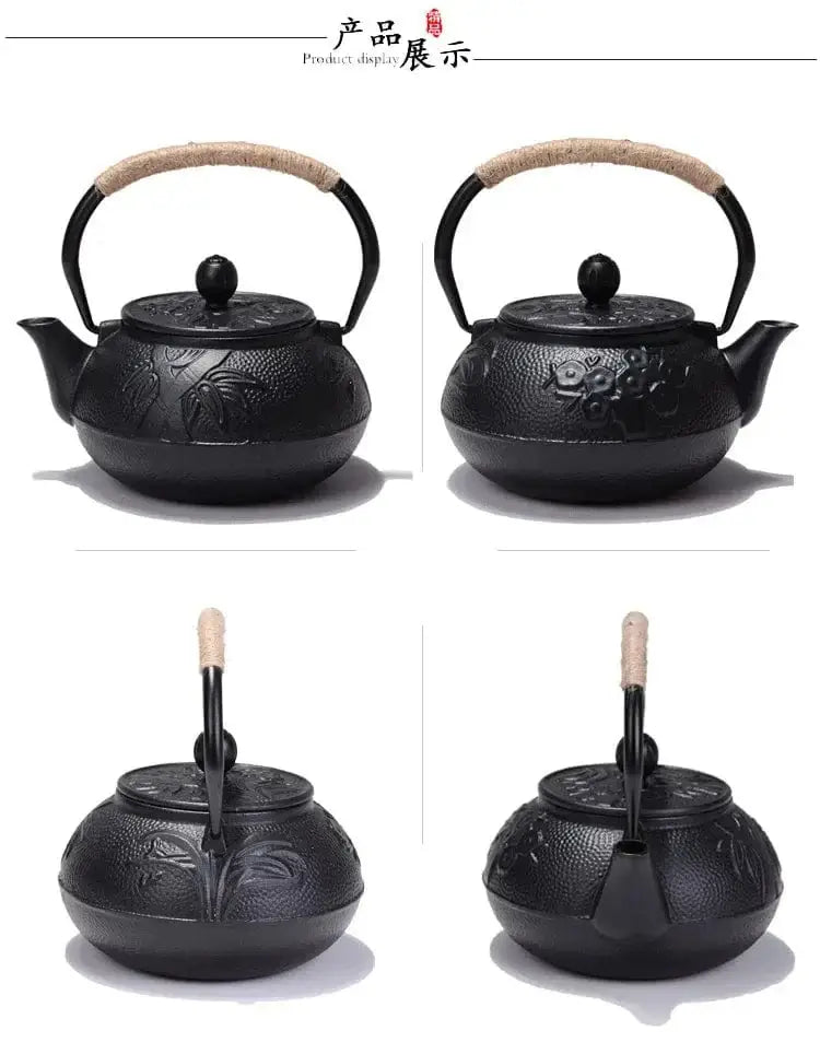 China China Japanese Cast Iron Teapot with Stainless Steel Net Infuser For Boiling Water Cooking Tea Pot Tetsubin Kettle 600ml