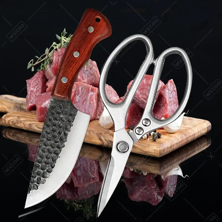 China China Japanese Kitchen Scissors Knife Set Stainless Steel Butcher Knife Cooking Chef Knives for Duck Fish Chicken Bone Scissors
