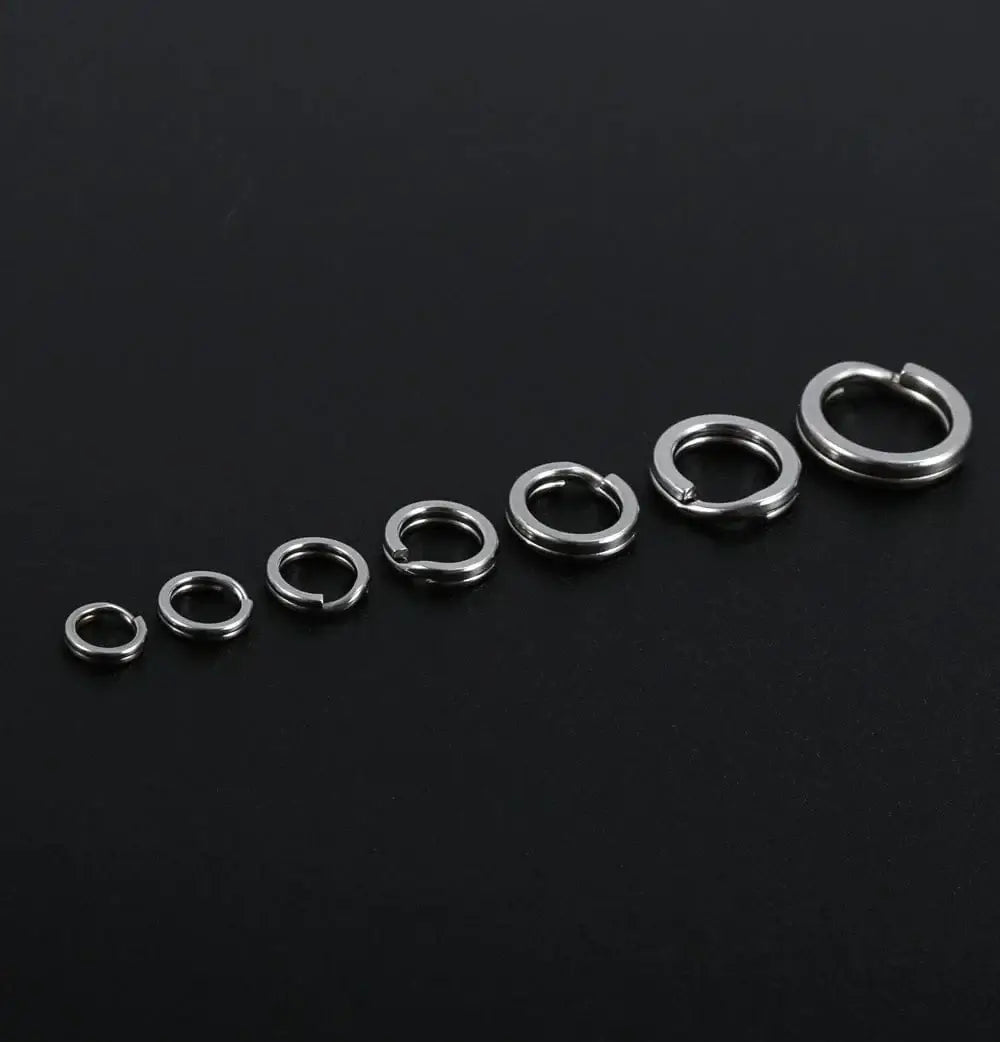 China China JIGGING PRO Split Rings Fishing 10/15Pcs Stainless Steel Lure Rings Fishing Connectors Snap Rings Fishing Accessories