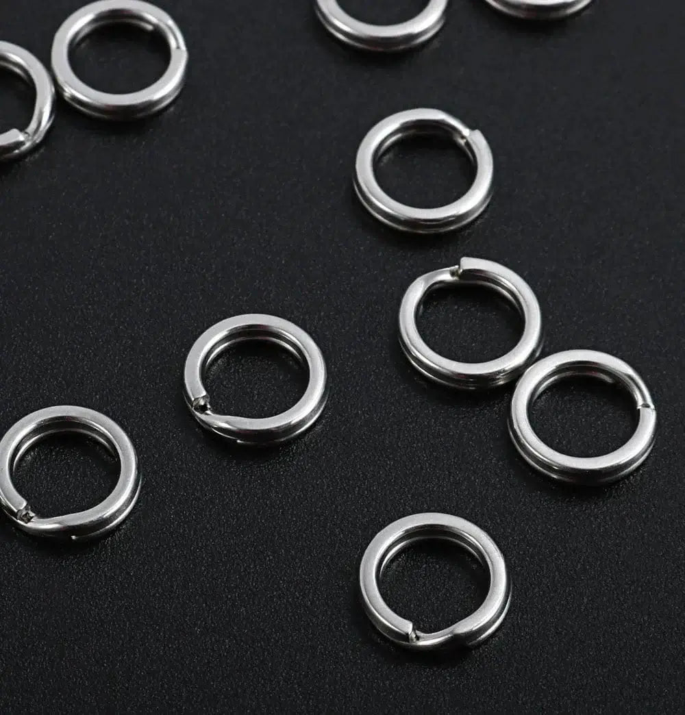 China China JIGGING PRO Split Rings Fishing 10/15Pcs Stainless Steel Lure Rings Fishing Connectors Snap Rings Fishing Accessories