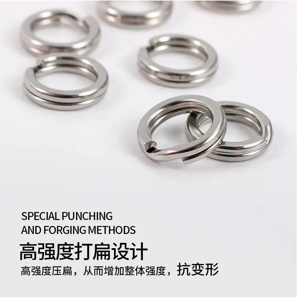China China JIGGING PRO Split Rings Fishing 10/15Pcs Stainless Steel Lure Rings Fishing Connectors Snap Rings Fishing Accessories