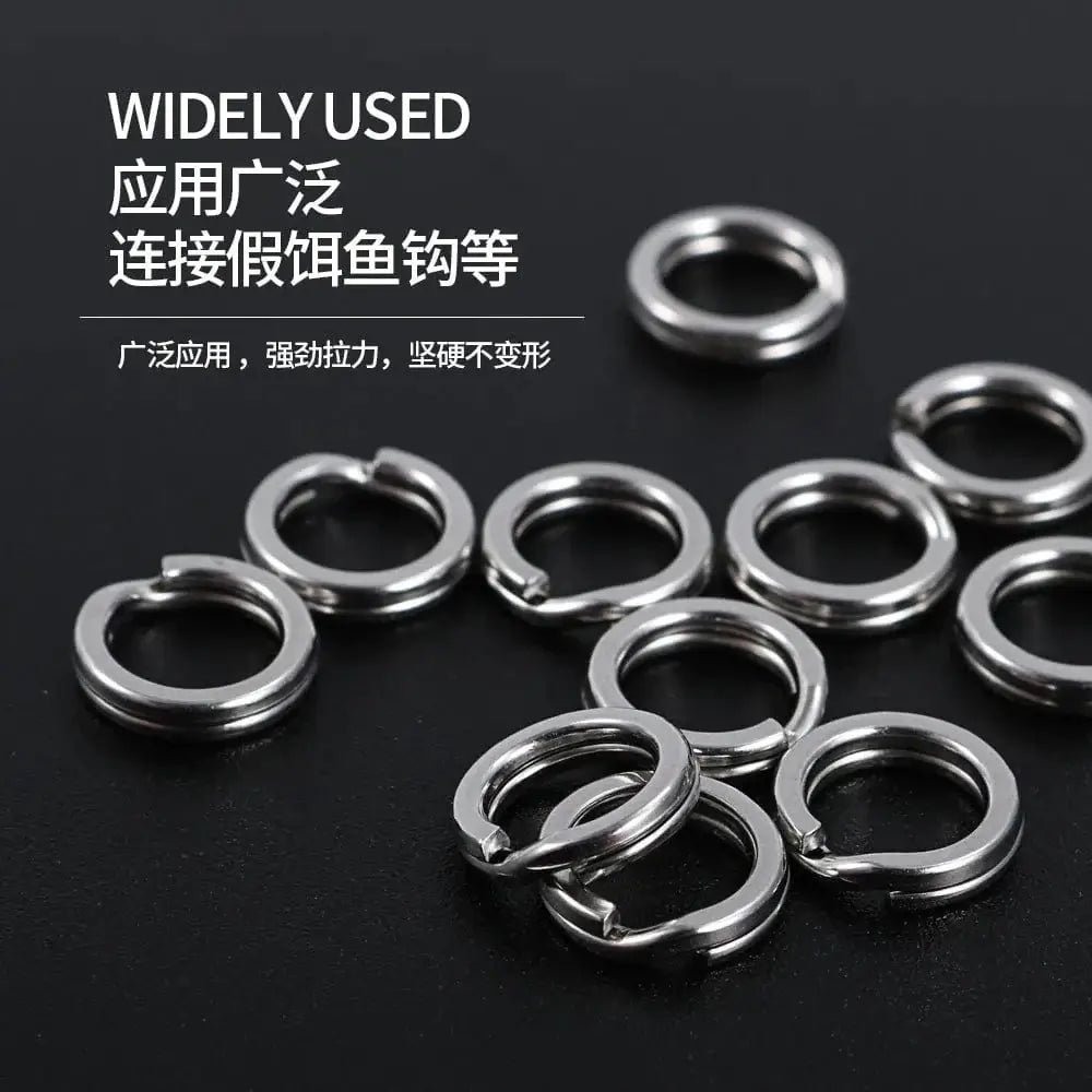 China China JIGGING PRO Split Rings Fishing 10/15Pcs Stainless Steel Lure Rings Fishing Connectors Snap Rings Fishing Accessories