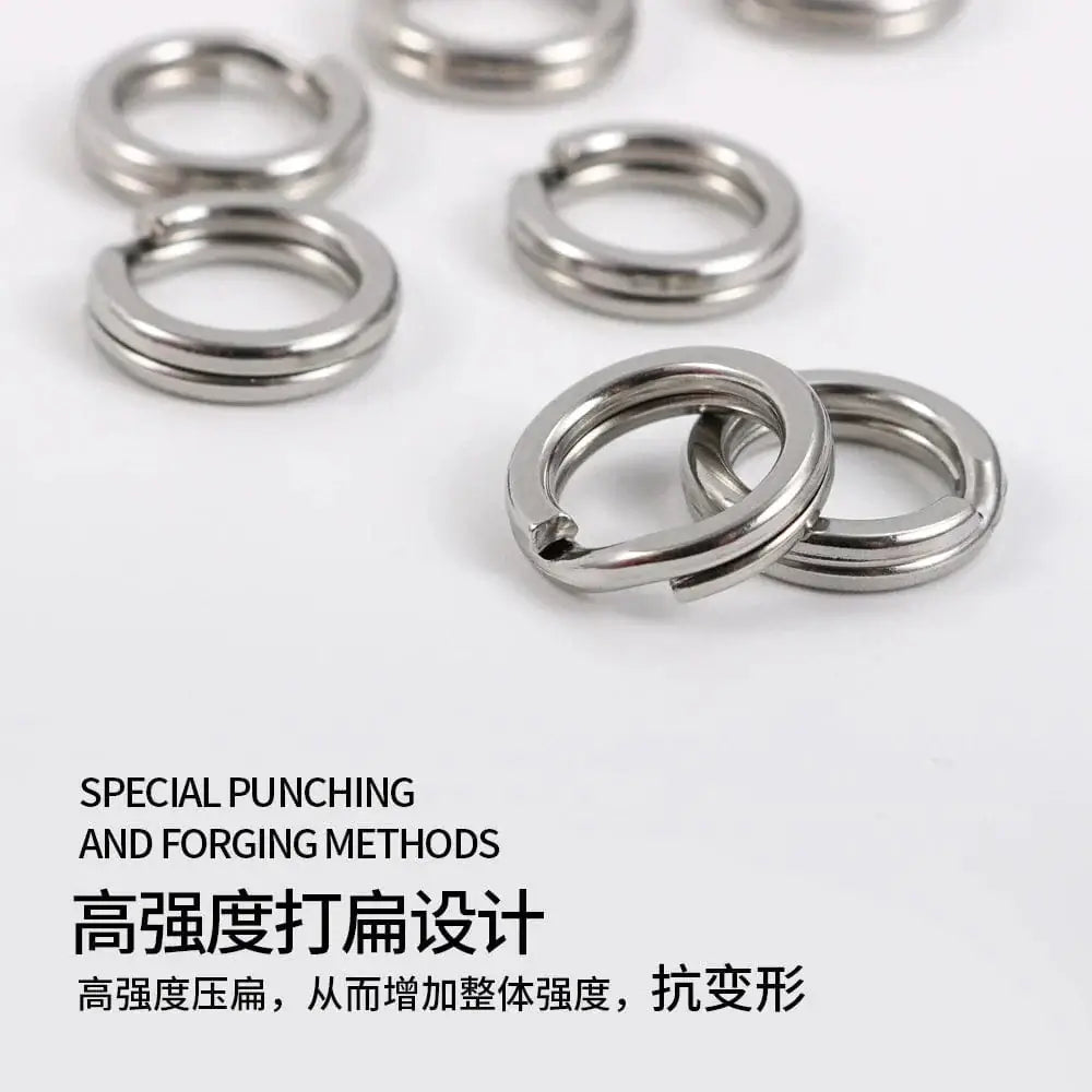 China China JIGGING PRO Split Rings Fishing 10/15Pcs Stainless Steel Lure Rings Fishing Connectors Snap Rings Fishing Accessories