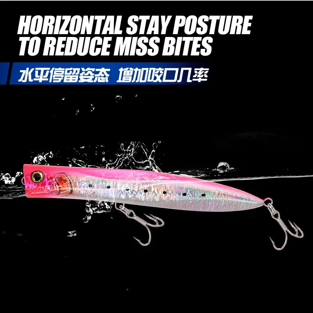 China China JIGGINGPRO 190mm 60g Topwater Slim Popper Lure Sea Floating Fishing Lure Amberjack Kingfish Tuna GT Bait