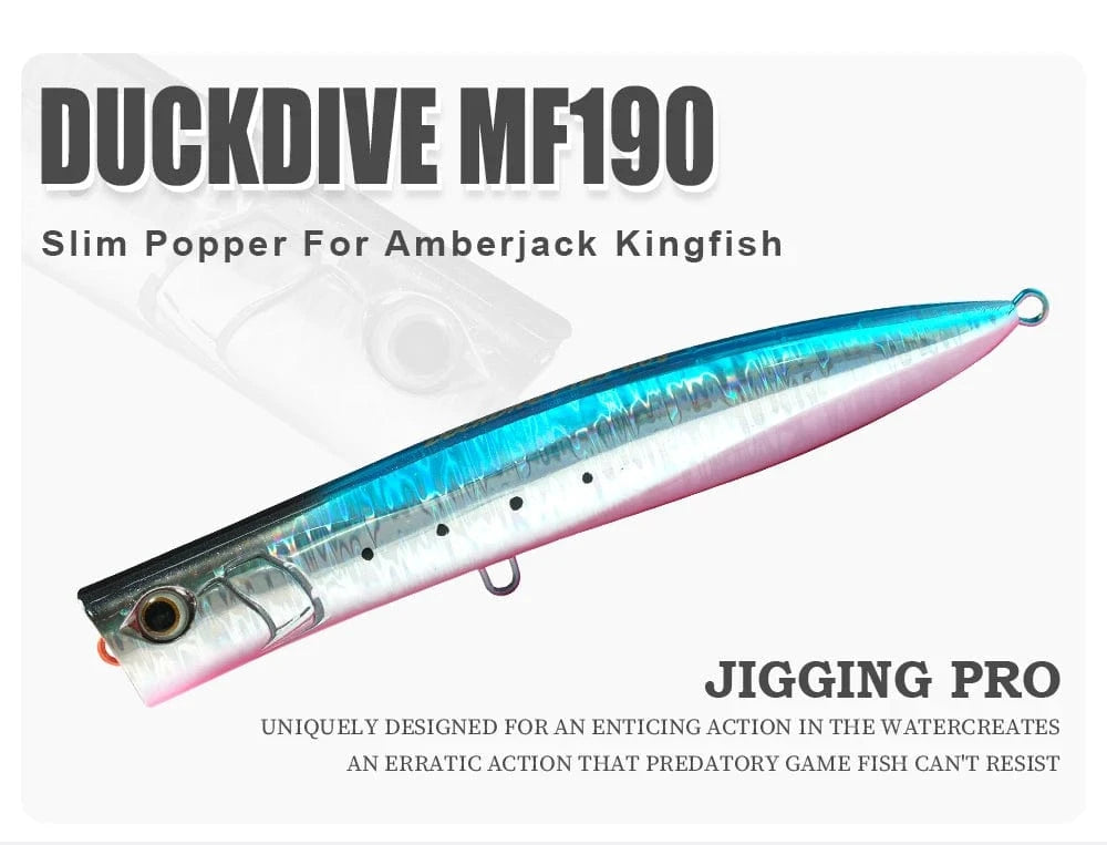 China China JIGGINGPRO 190mm 60g Topwater Slim Popper Lure Sea Floating Fishing Lure Amberjack Kingfish Tuna GT Bait