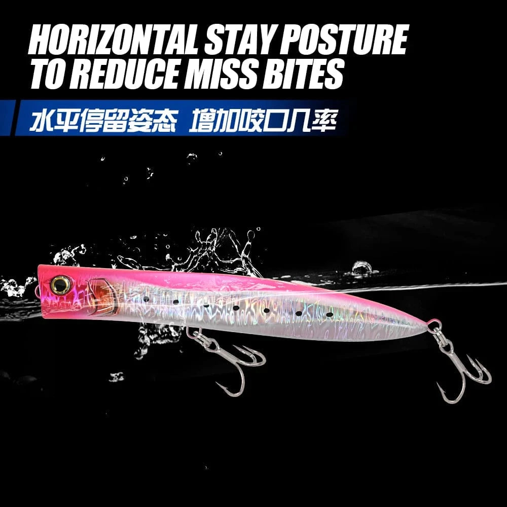 China China JIGGINGPRO 190mm 60g Topwater Slim Popper Lure Sea Floating Fishing Lure Amberjack Kingfish Tuna GT Bait