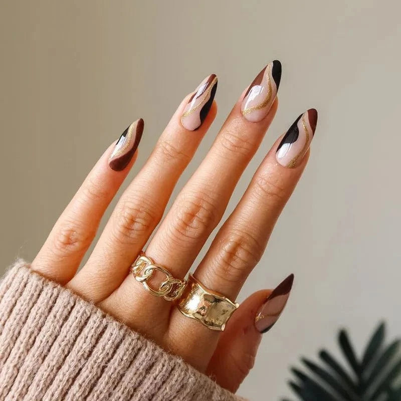China China JP1418 24pcs Light Green Stripe Gradient Wearing Fake Nails Seamless Removable Full Cover Long False Nails Press On Nails With Designs