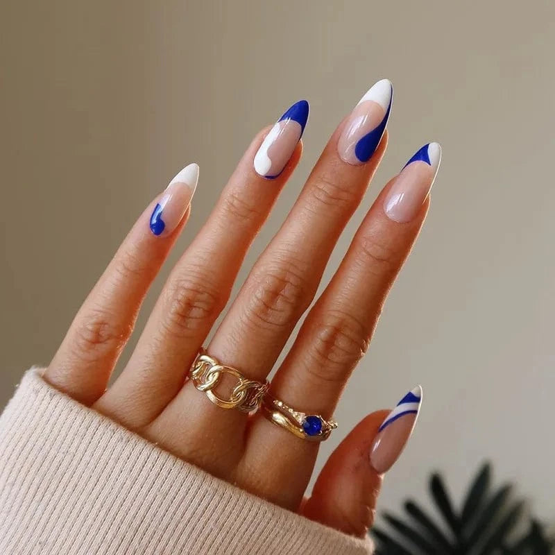 China China JP1419 24pcs Light Green Stripe Gradient Wearing Fake Nails Seamless Removable Full Cover Long False Nails Press On Nails With Designs