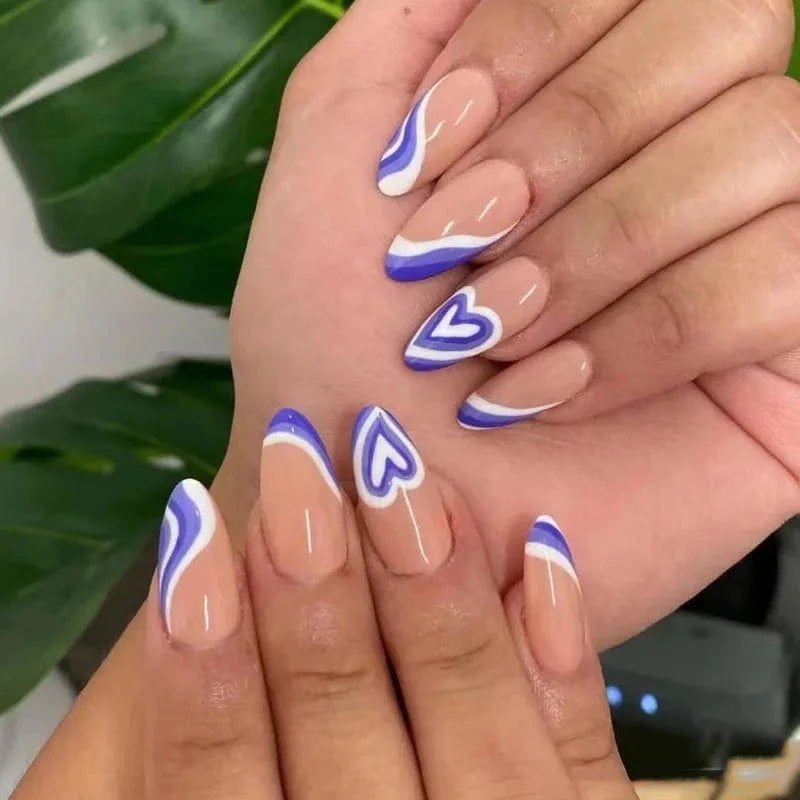 China China JP1423 24pcs Light Green Stripe Gradient Wearing Fake Nails Seamless Removable Full Cover Long False Nails Press On Nails With Designs