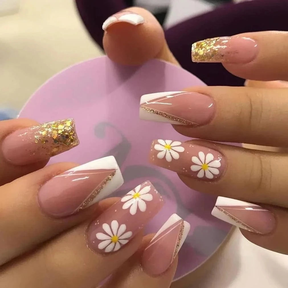 China China JP1426 24pcs Light Green Stripe Gradient Wearing Fake Nails Seamless Removable Full Cover Long False Nails Press On Nails With Designs