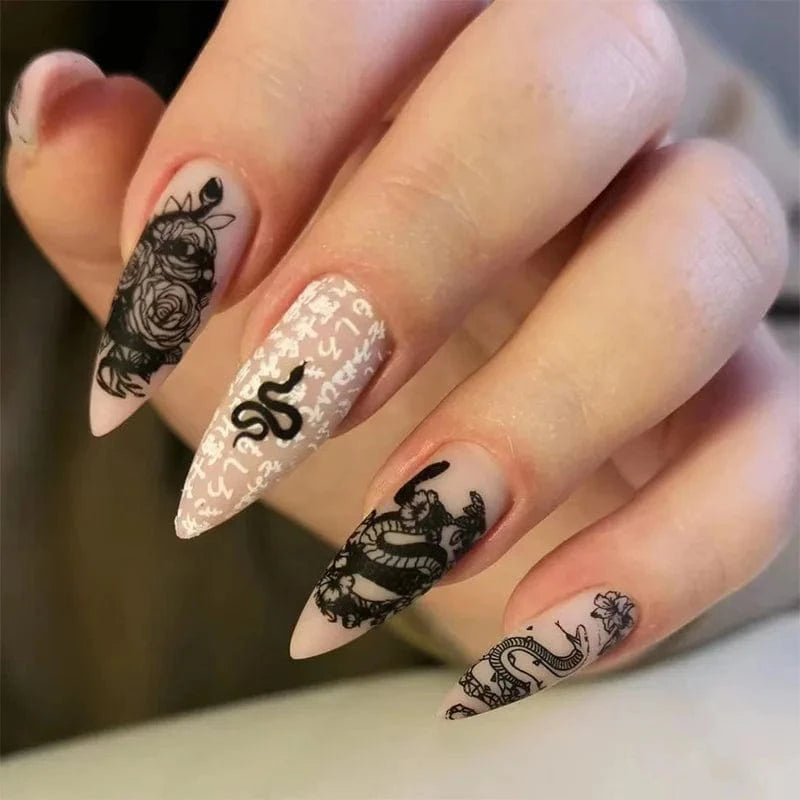 China China JP1585 24pcs Light Green Stripe Gradient Wearing Fake Nails Seamless Removable Full Cover Long False Nails Press On Nails With Designs