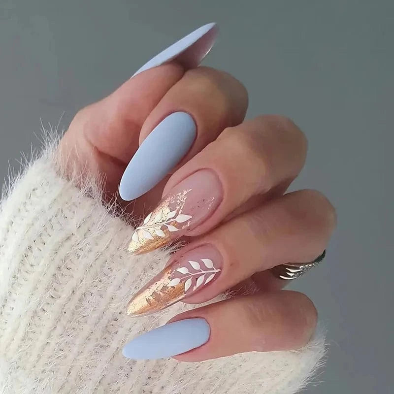 China China JP1686 24pcs Light Green Stripe Gradient Wearing Fake Nails Seamless Removable Full Cover Long False Nails Press On Nails With Designs