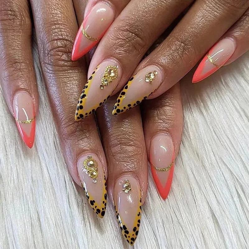 China China JP1795 24pcs Light Green Stripe Gradient Wearing Fake Nails Seamless Removable Full Cover Long False Nails Press On Nails With Designs