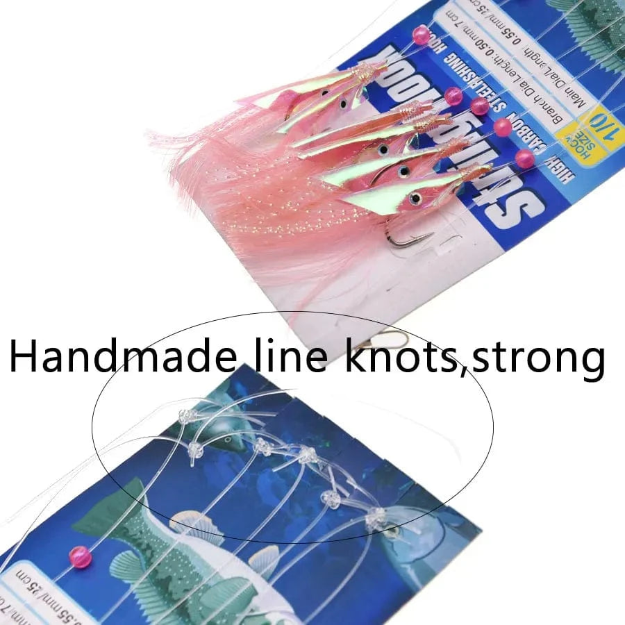 China China JYJ 10packs artificial fish skin sabiki lure carp fishing baits rainbow color fish skin sabiki fake bait for Spanish mackerel