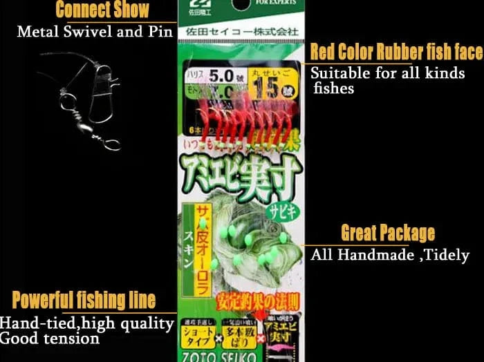 China China JYJ 1pack rubber rig sabiki string hook,10arms fishing hook lure bait for freshwater Sardine Mackerel Pesca