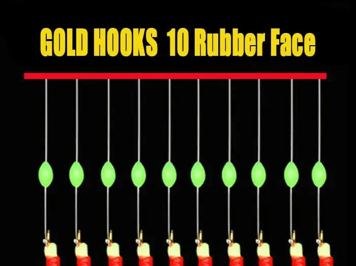 China China JYJ 1pack rubber rig sabiki string hook,10arms fishing hook lure bait for freshwater Sardine Mackerel Pesca