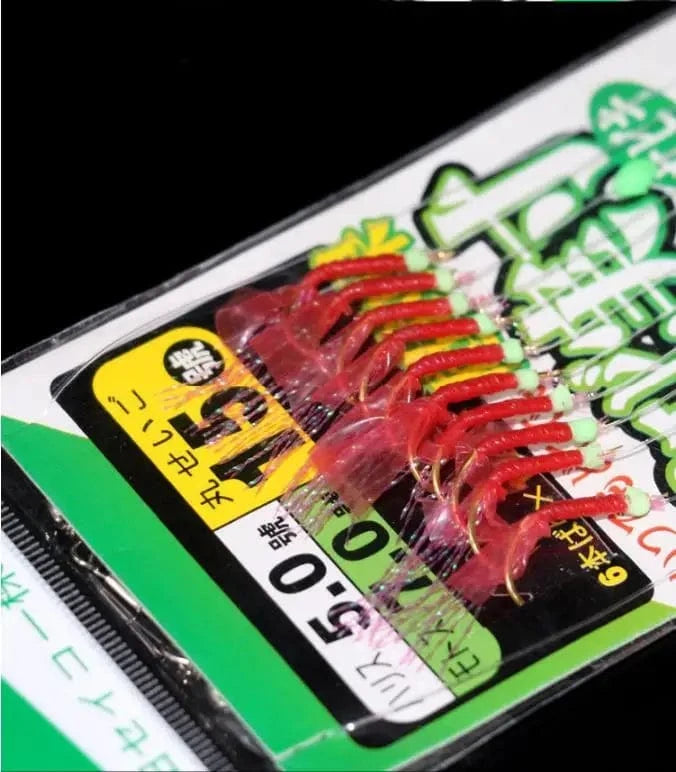 China China JYJ 1pack rubber rig sabiki string hook,10arms fishing hook lure bait for freshwater Sardine Mackerel Pesca