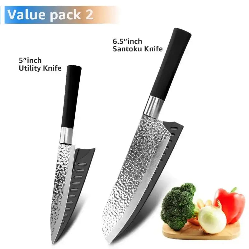 China China K / Russian Federation Chef knives 6 Set Professional Japanese Kitchen knives High Carban  stainless steel Meat Cleaver Fruit Paring knife Chef Knife