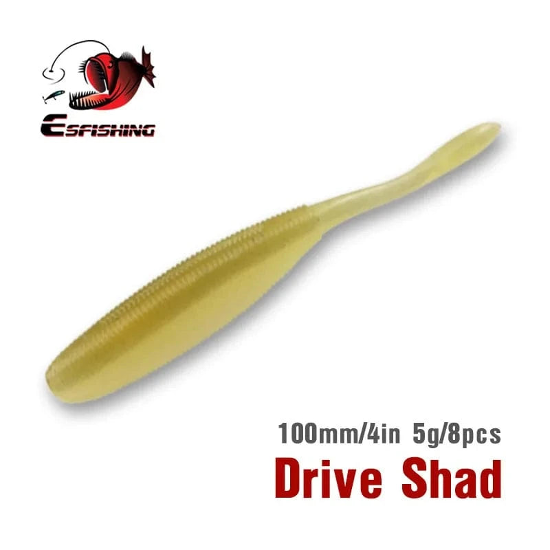 China China KESFISHING Artificial Silicone Soft Baits Drive Shad 4" Bass Pike Shrimp Scented Salts Pesca Fishing Lures Tackle