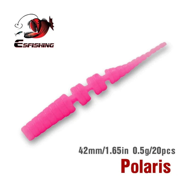 China China KESFISHING Jig Worm Lures Polaris 42mm Pesca Bass Trout Winter Ice Fishing Injection Salts and Scents Soft Baits