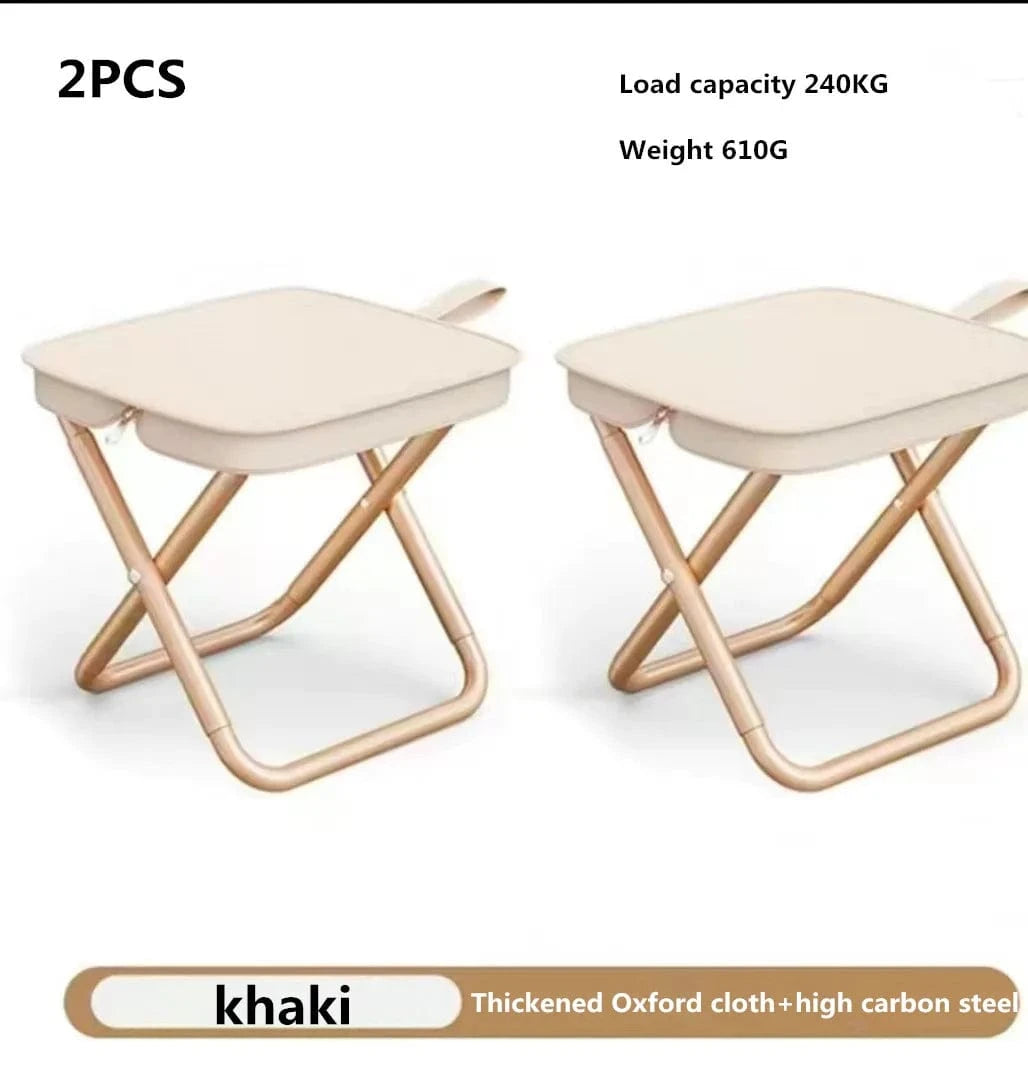 China China Khaki 2P Portable multifunctional outdoor picnic camping folding chair, ultra light fishing stool, travel stool, fishing accessories