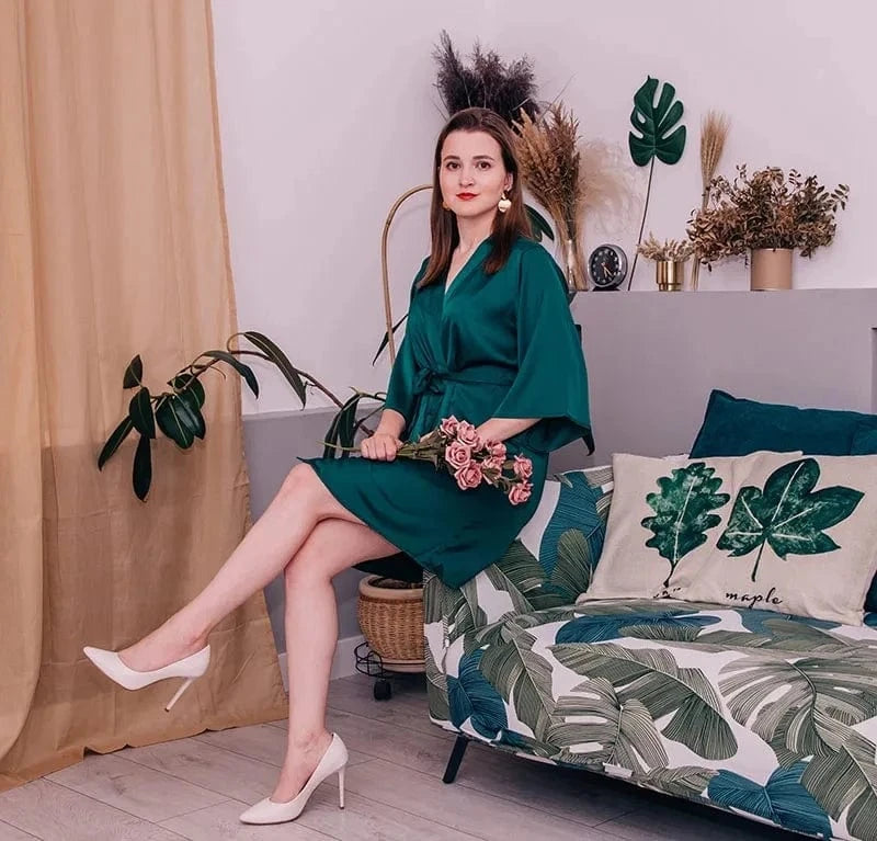 China China Kimono Bathrobe Gown Female Robe Set Satin Sleepwear Casual Nightgown Bridal Wedding Gift Sexy Nightwear Intimate Lingerie