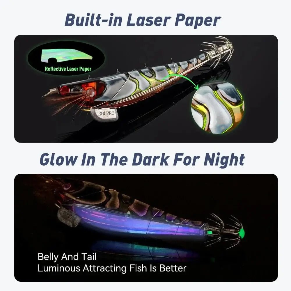 China China Kingdom Fishing Lure Bandag EGI Pro Artificial Bait 100mm 115mm Sinking Luminous Squid Jig Octopus Cuttlefish Sea Fishing Lures