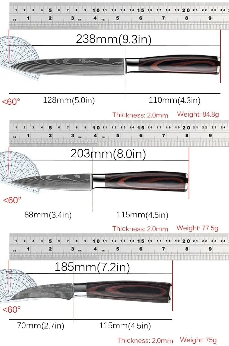 China China Kitchen Knife Chef Knives Meat Cleaver Fruit Vegetable Knife Slicing Knife Santoku Knife Damascus Pattern Cooking Cutter
