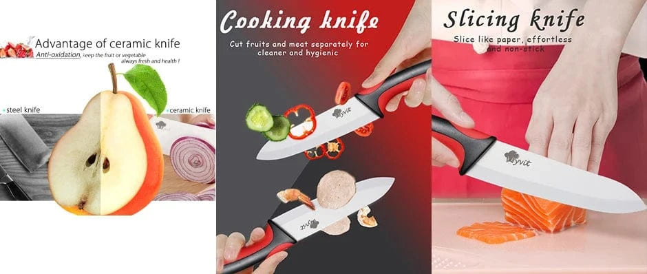 China China Kitchen Knives Ceramic Knife Set 3 4 5 6 inch Chef Knife Stand Holder Utility with Peeler Fruit Vegetable White Blade Anti-slip