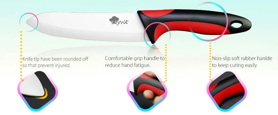 China China Kitchen Knives Ceramic Knife Set 3 4 5 6 inch Chef Knife Stand Holder Utility with Peeler Fruit Vegetable White Blade Anti-slip