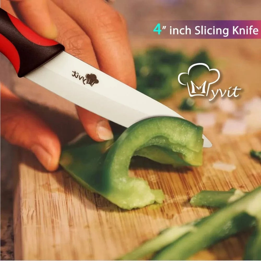 China China Kitchen Knives Ceramic Knife Set 3 4 5 6 inch Chef Knife Stand Holder Utility with Peeler Fruit Vegetable White Blade Anti-slip